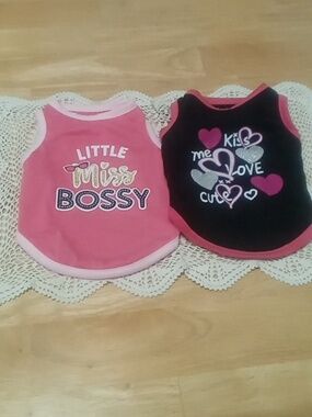 Two nwot female doggie shirts, for teeny tiny dog